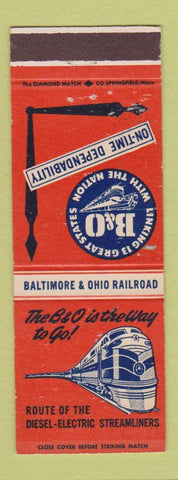 Matchbook Cover - B&O Railroad Baltimore and Ohio