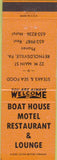 Matchbook Cover - Boat House Motel Restaurant Reynoldsville PA orange