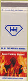 Matchbook Cover - Hughes prevents Cone Cracking