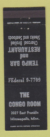 Matchbook Cover - Congo Room Tempo Bar Restaurant Minneapolis MN