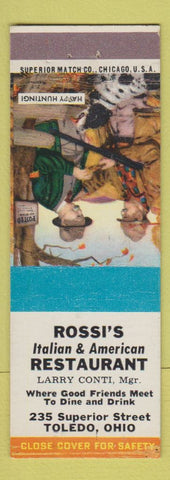 Matchbook Cover - Rossi's Italian Restaurant Toledo OH