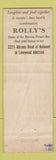 Matchbook Cover - Rolly's Moving Picture Bar Chicago? WEAR