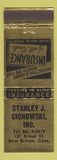 Matchbook Cover - Stanley J Chchowski Insurance New Britain CT