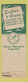 Matchbook Cover - Endres & Cross Flowers Gifts Salem Warren Girard OH