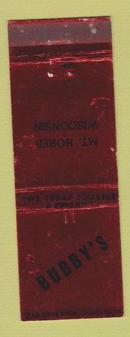 Matchbook Cover - Bubby's Mount Horeb WI WEAR