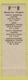 Matchbook Cover - Piser Memorial Chapel Funeral Home Chicago? IL