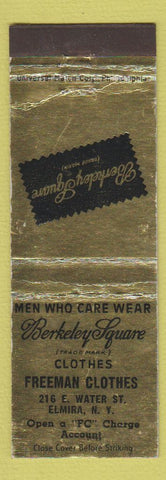 Matchbook Cover - Berkeley Square Men's Clothes Freeman Elmira NY WEAR