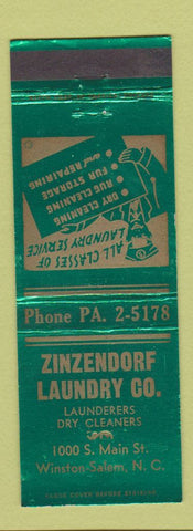 Matchbook Cover - Zinzendorf Laundry Winston Salem NC WEAR
