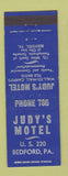 Matchbook Cover - Judy's Motel Bedford PA