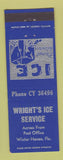 Matchbook Cover - Wright's Ice Service Winter Haven FL