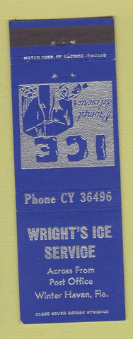 Matchbook Cover - Wright's Ice Service Winter Haven FL