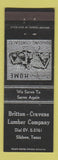 Matchbook Cover - Britton - Cravens Lumber Silsbee TX