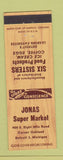 Matchbook Cover - Jonas Super Market Detroit MI