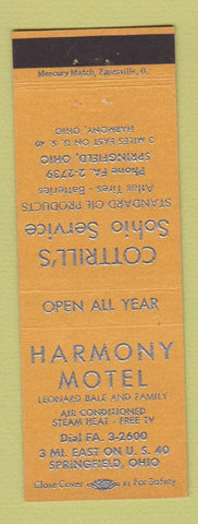 Matchbook Cover - Harmony Motel Springfield OH