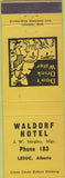 Matchbook Cover - Waldorf Hotel Leduc AB