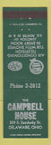 Matchbook Cover - Campbell House Delaware OH