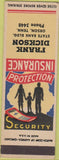 Matchbook Cover - Frank Dickson Orson TX Insurance SAMPLE