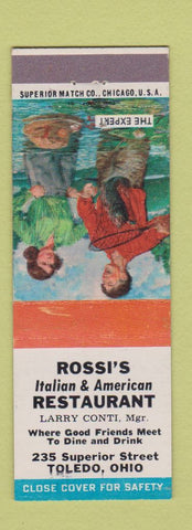 Matchbook Cover - Rossi's Italian American Restaurant Toledo OH