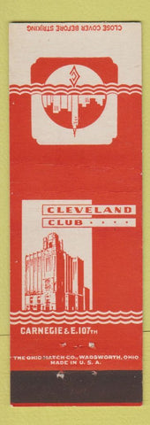 Matchbook Cover - Cleveland Club OH RED