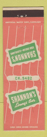 Matchbook Cover - Shannon's Lounge Bar Cleveland OH