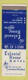 Matchbook Cover - Colonial House Motel Cleveland OH