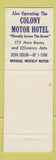 Matchbook Cover - Colonial House Motel Cleveland OH