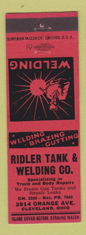Matchbook Cover - Ridler Tank and Welding Cleveland OH