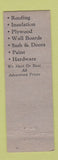 Matchbook Cover - Suid Wahl Lumber Supply Cleveland OH