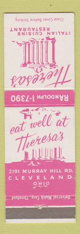Matchbook Cover - Theresa's Italian Restaurant Cleveland OH