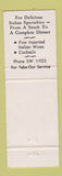 Matchbook Cover - Theresa's Italian Restaurant Cleveland OH