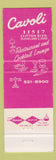 Matchbook Cover - Cavoli Restaurant Cleveland OH
