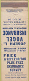Matchbook Cover - Joseph Vogel Insurance New York City