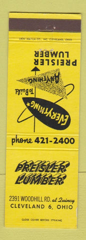 Matchbook Cover - Preisler Lumber Cleveland OH