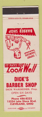 Matchbook Cover - Dick's Barber Shop Cleveland OH