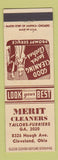 Matchbook Cover - Merit Cleaners Cleveland OH