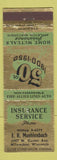 Matchbook Cover - Insurance Service ER Muehlenbach Milwaukee WI 1950 WEAR