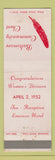 Matchbook Cover - Baltimore Community Chest Women's Division 1952 MD