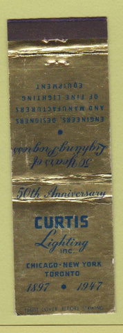 Matchbook Cover - Curtis Lighting Chicago New York City Toronto 1947 WEAR