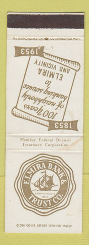 Matchbook Cover - Elmira Bank and Trust NY 1953 WEAR