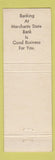 Matchbook Cover - Merchants State Bank North Branch MN 1955