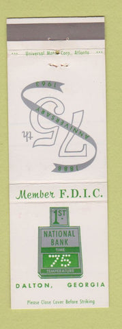 Matchbook Cover - 1st National Bank Dalton GA 1963