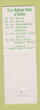 Matchbook Cover - 1st National Bank Dalton GA 1963