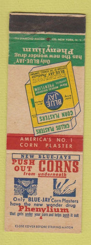 Matchbook Cover - Blue Jay for Foot Corn Plasters