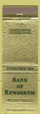 Matchbook Cover - Bank of Kewaskum WI