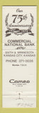 Matchbook Cover - Commercial National Bank Kansas City KS