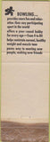 Matchbook Cover - Valley Bowling Sonoma CA WORN