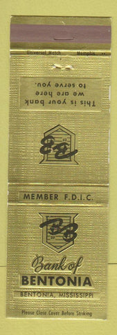 Matchbook Cover - Bank of Bentonia MS