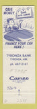 Matchbook Cover - Tyronza Bank AR