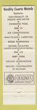 Matchbook Cover - Union City Biltmore Motor Hotel TN Quality Courts