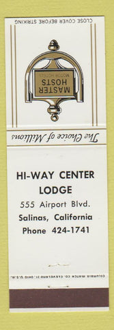 Matchbook Cover - Hi Way Center Lodge Salinas CA